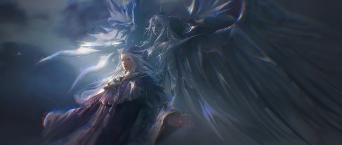 Hydaelyn and Venat from Final Fantasy XIV