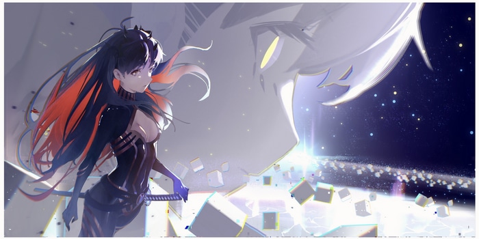 Space Ishtar with Katana in Space