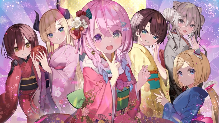 Hololive Virtual YouTubers in Kimonos