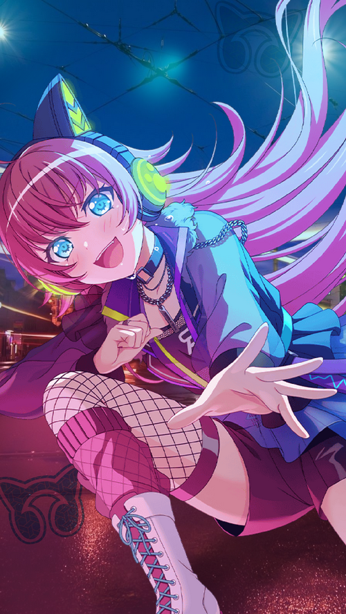 Rimi Ushigome from BanG Dream! with pink hair and aqua eyes