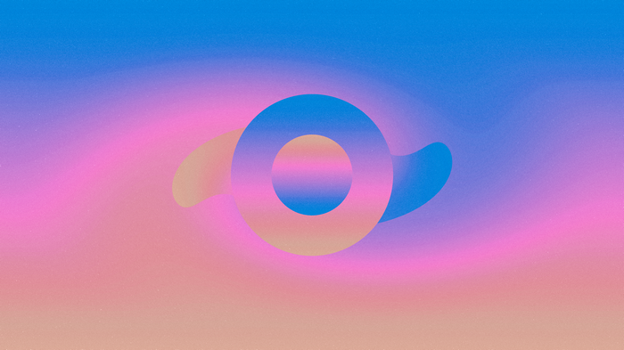 Abstract circle with pink and blue gradient