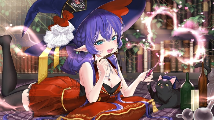 4K Witch with Cat and Magic