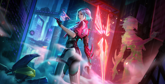 Honor of Kings: Cyberpunk Woman in Rain