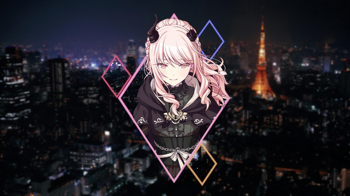 Akiyama Mizuki from Project Sekai Colorful Stage in Japan at night