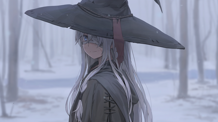 4K Witch with Silver Hair and Blue Eyes