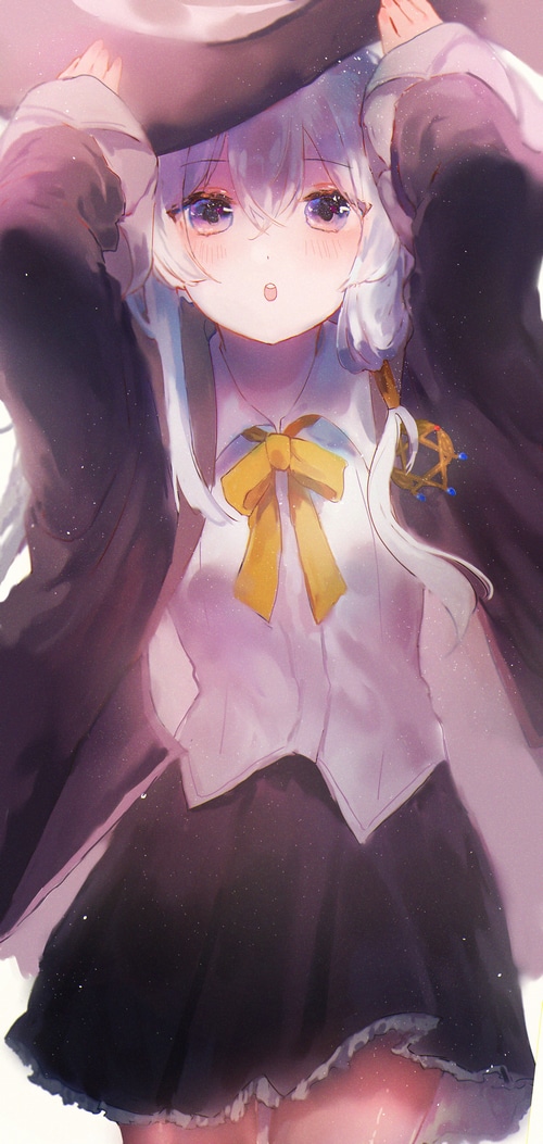 Elaina from Majo no Tabitabi wearing a witch hat