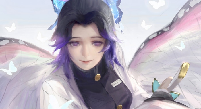 Kochou Shinobu from Kimetsu no Yaiba with butterflies