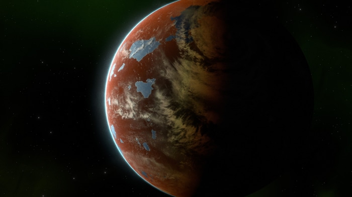 Exo One planet in space with stars