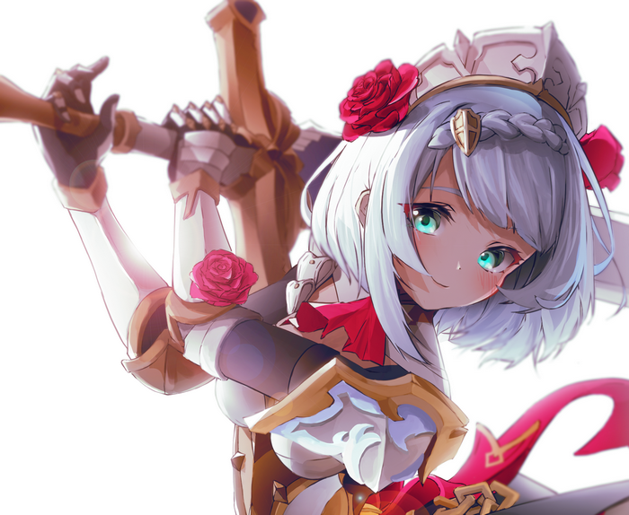 Noelle from Genshin Impact with Roses