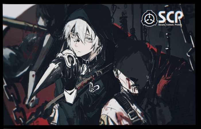 SCP Foundation anime character with SCP logo