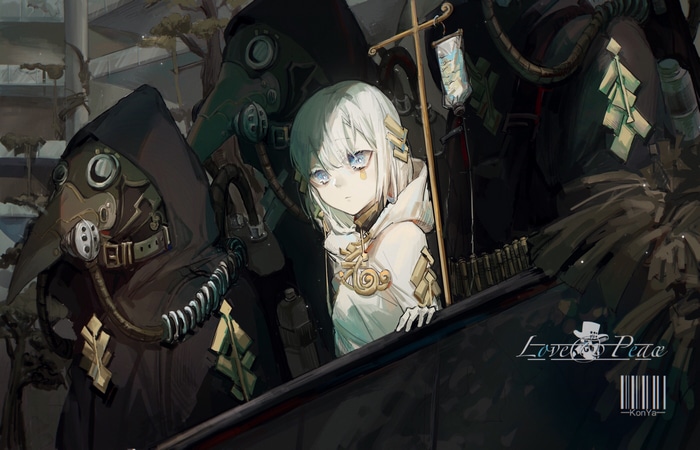 Anime girl with plague doctors