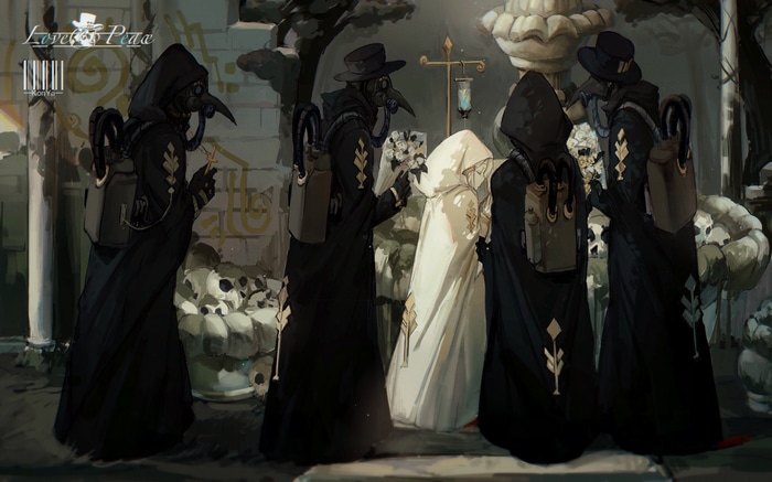 KonYa666 anime girls in plague doctor masks