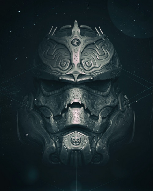 Imperial Stormtrooper Helmet Fan Art by Vladimir Matyukhin