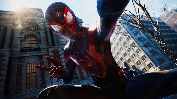 4K Spiderman Miles Morales in a City
