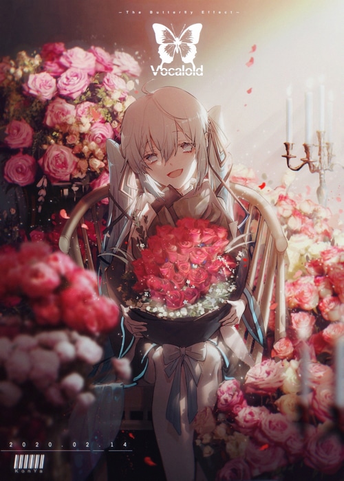 Vocaloid Hatsune Miku with Roses