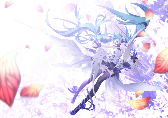 Hatsune Miku with Wings and Petals