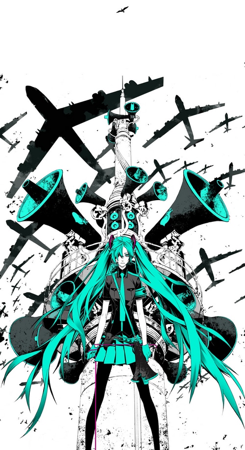 Hatsune Miku with Airplanes and Megaphones