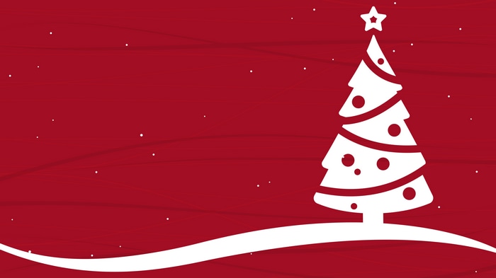 4K abstract Christmas tree on red background