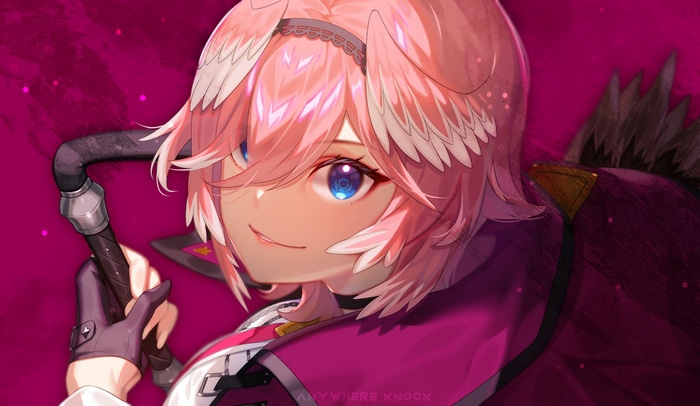 Takane Lui with Pink Hair and Blue Eyes
