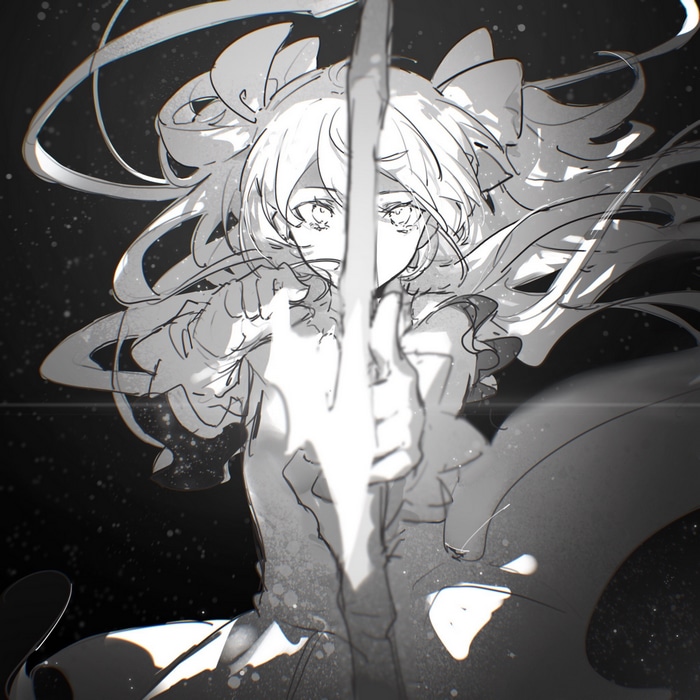Kaname Madoka with a bow and arrow