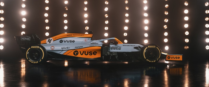 McLaren Formula 1 Race Car with Lando Norris's Number 4