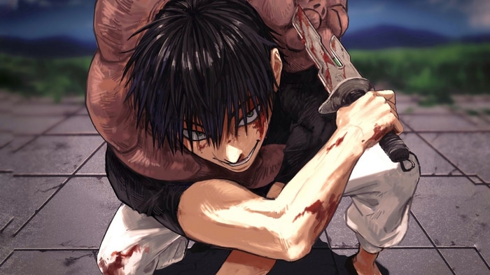 Fushiguro Toji from Jujutsu Kaisen holding a bloody knife