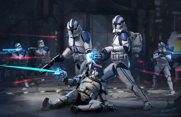 Star Wars Clone Troopers in Battle