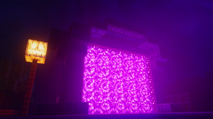 Minecraft Nether Portal with Jack o'Lantern