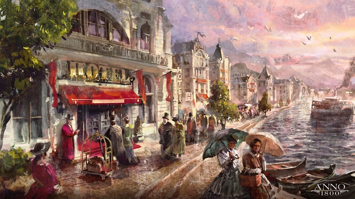 Anno 1800 Riverside Hotel Concept Art