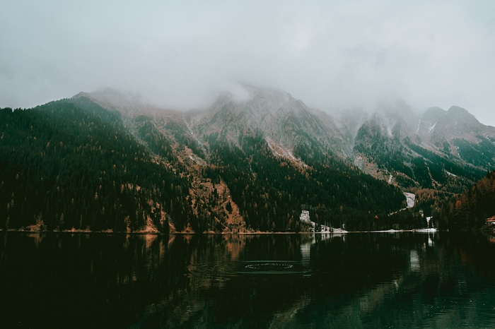 4K Mountains and Forest Reflected in Water