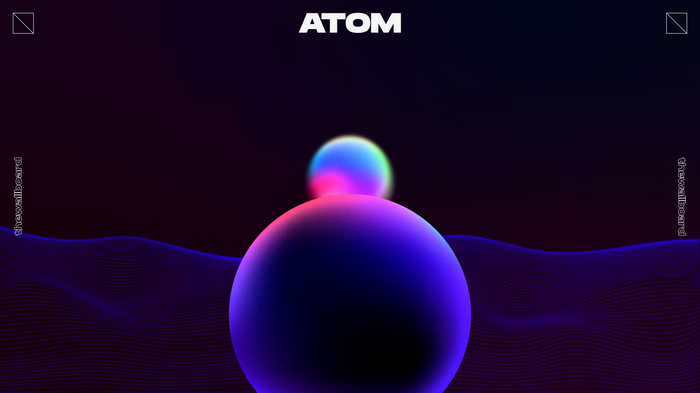 ATOM abstract spheres and wavy lines