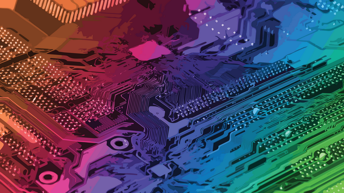Colorful abstract computer motherboard technology