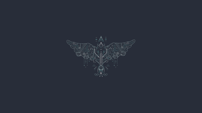 Minimalist geometric bird artwork
