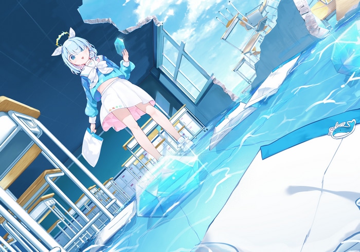 4K Blue Archive: Girl in Flooded Classroom