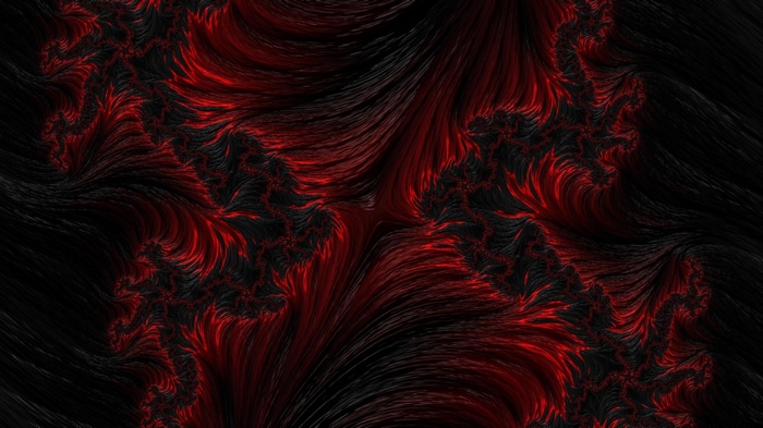 Abstract fractal pattern in red and black