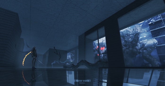 Lifeline in a Mirror World with a Monster