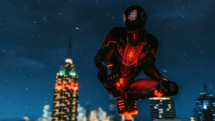 Spider-Man Miles Morales in a Snowy City