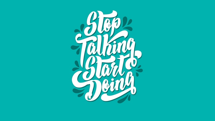 4K typography quote: Stop Talking Start Doing