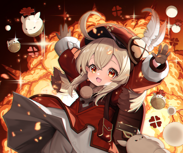 Klee from Genshin Impact with explosions