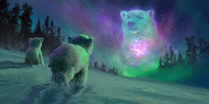 4K Winter Bears and Cosmic Bear