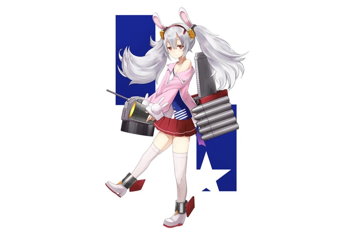Azur Lane Laffey anime girl with bunny ears