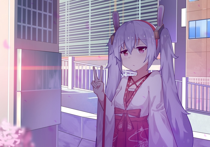 Laffey from Azur Lane in a kimono