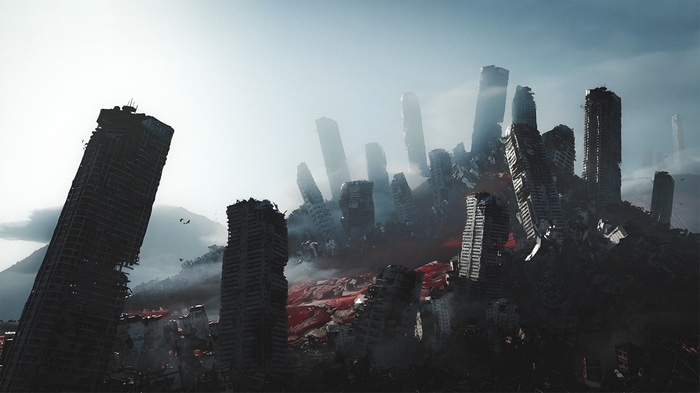 4K Apocalyptic Ruined City