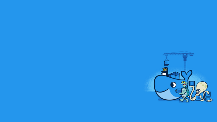Docker whale with penguins, turtle, and octopus
