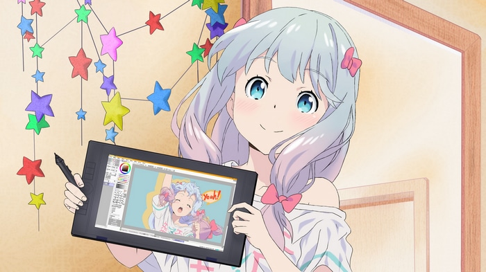 Izumi Sagiri with a drawing tablet