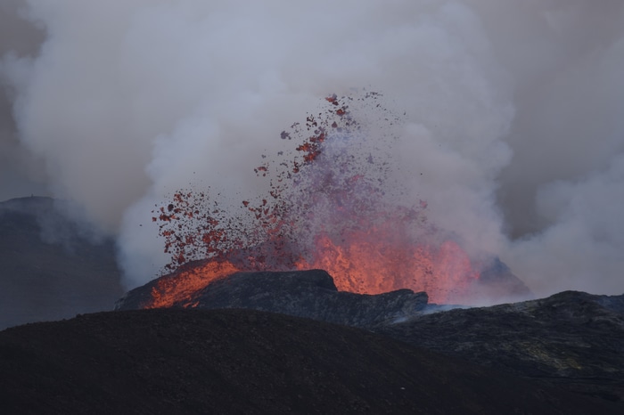4K Fagradalsfjall lava eruption in Iceland