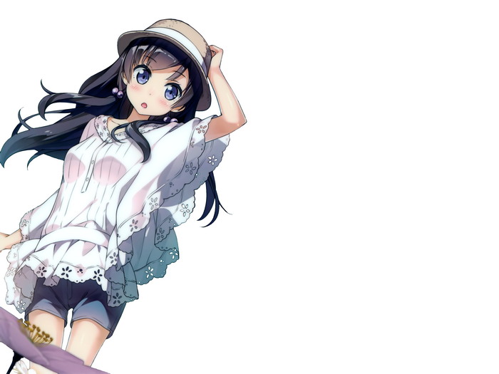 Girl with hat and shorts