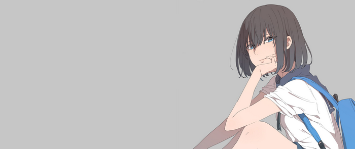 Anime girl with blue eyes and dark hair