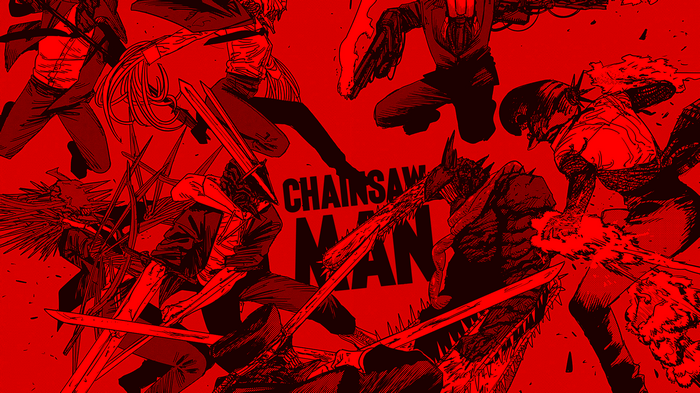 Chainsaw Man Manga Art with Denji and Reze