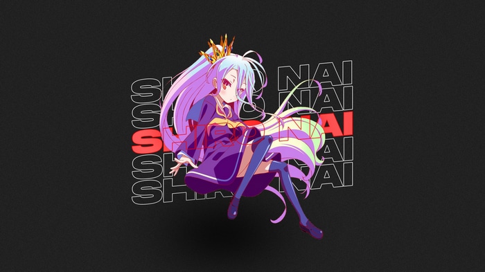 Shiro from No Game No Life with text